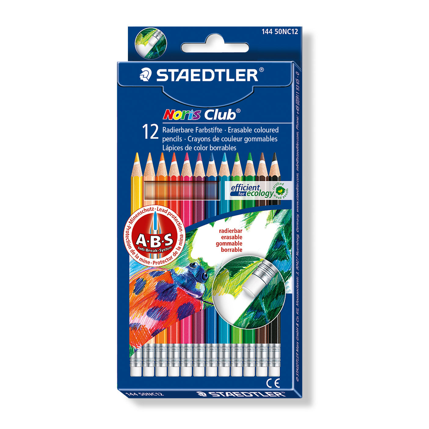 Staedtler Erasable Coloured Pencils Noris Club 12 Shades