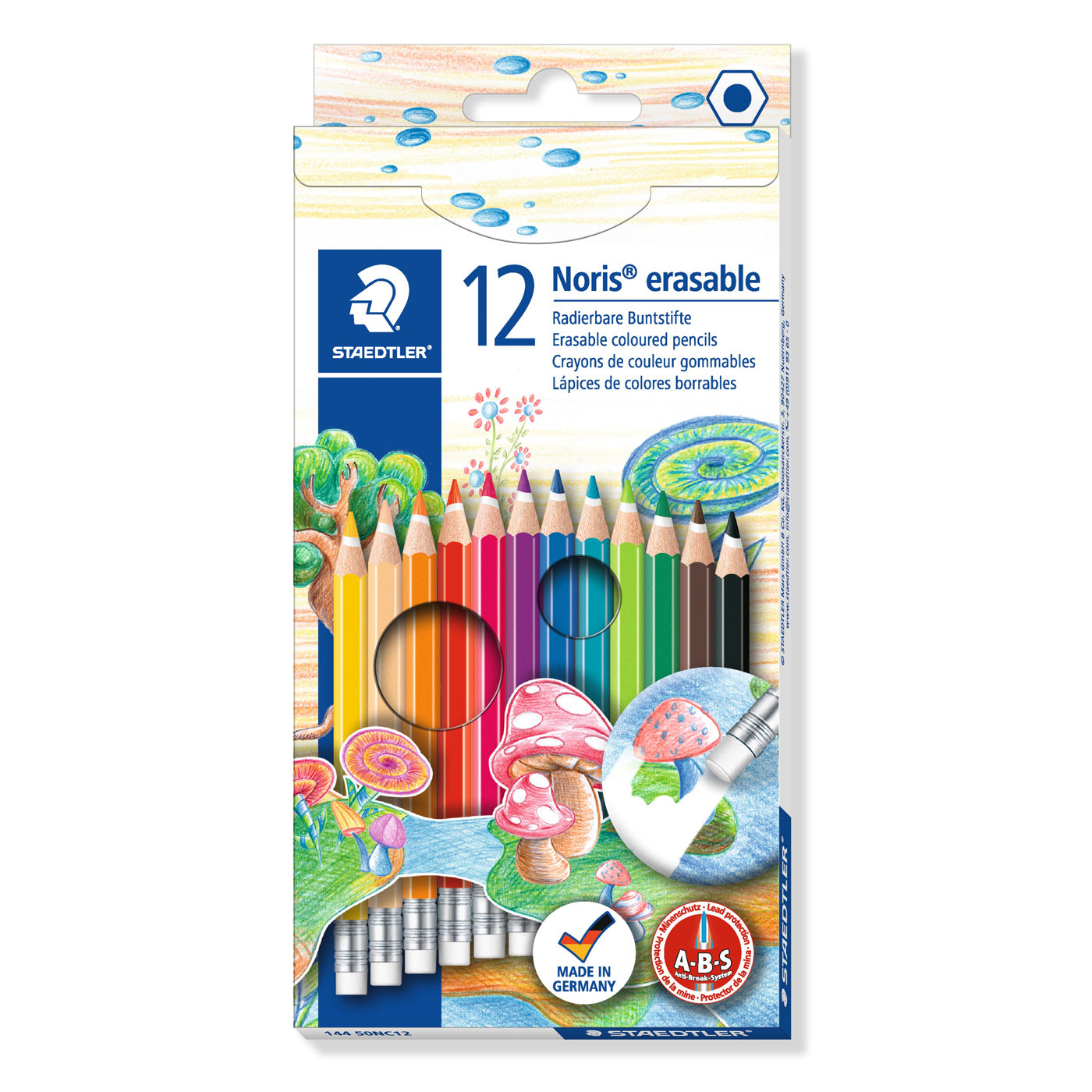 Staedtler Erasable Coloured Pencils With Eraser Tip Noris Club 12 Shad –  School Depot NZ