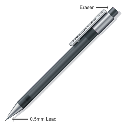Staedtler Graphite Mechanical Pencil 777 With Eraser 0.5mm Anthracite