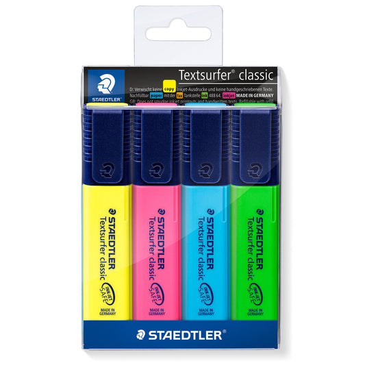 Staedtler Highlighter Textsurfer 4 Pack Assorted Colours