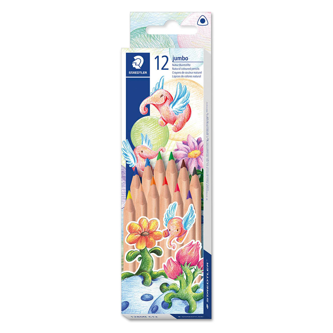 Staedtler Jumbo Coloured Pencils 1280N Natural Triangular Box of 12