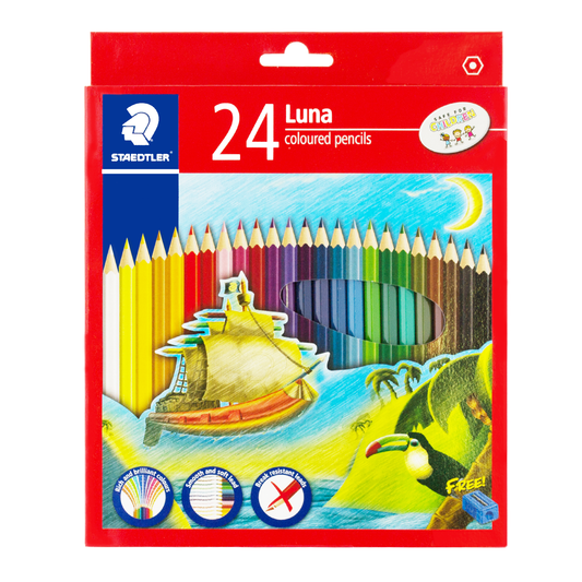 Staedtler Colouring Pencils Luna Full Length 24 Pack [Free Sharpener]