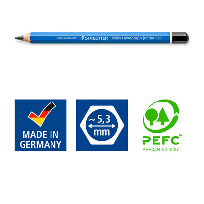 Staedtler Mars Lumograph Premium Jumbo Graphite Pencils HB