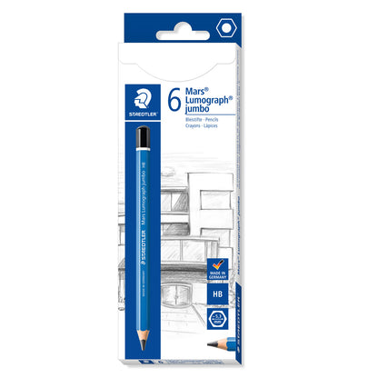 Staedtler Mars Lumograph Premium Jumbo Graphite Pencils HB Box of 6
