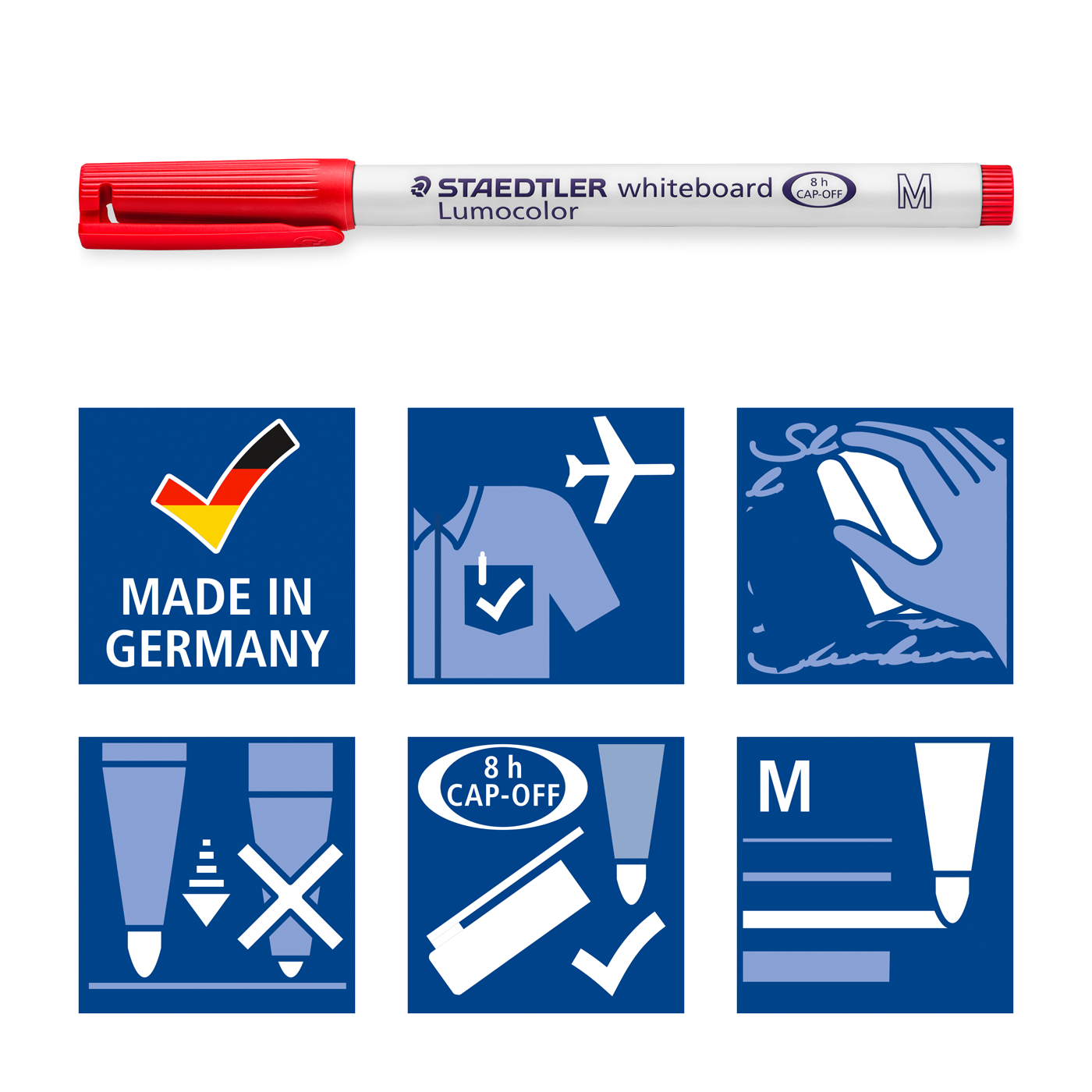Staedtler Whiteboard Pen Lumocolor 301 Medium Tip 1mm Wallet of 4