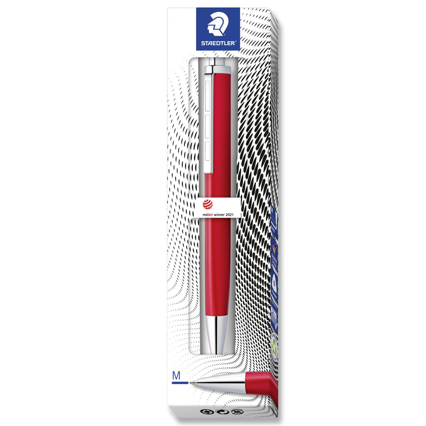 Staedtler Premium Ballpoint Pen Triplus 444 Medium Red Barrel Blue Ink