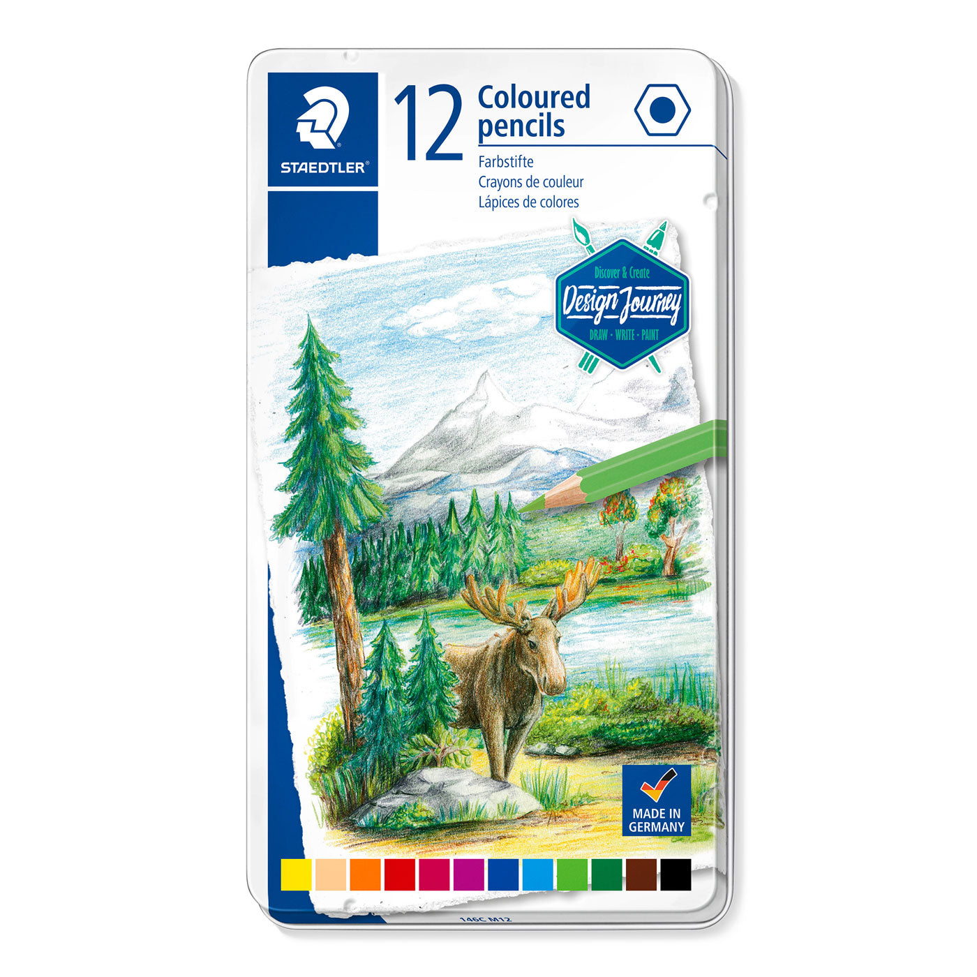 Staedtler Premium Coloured Pencils 146C Design Journey Tin of 12