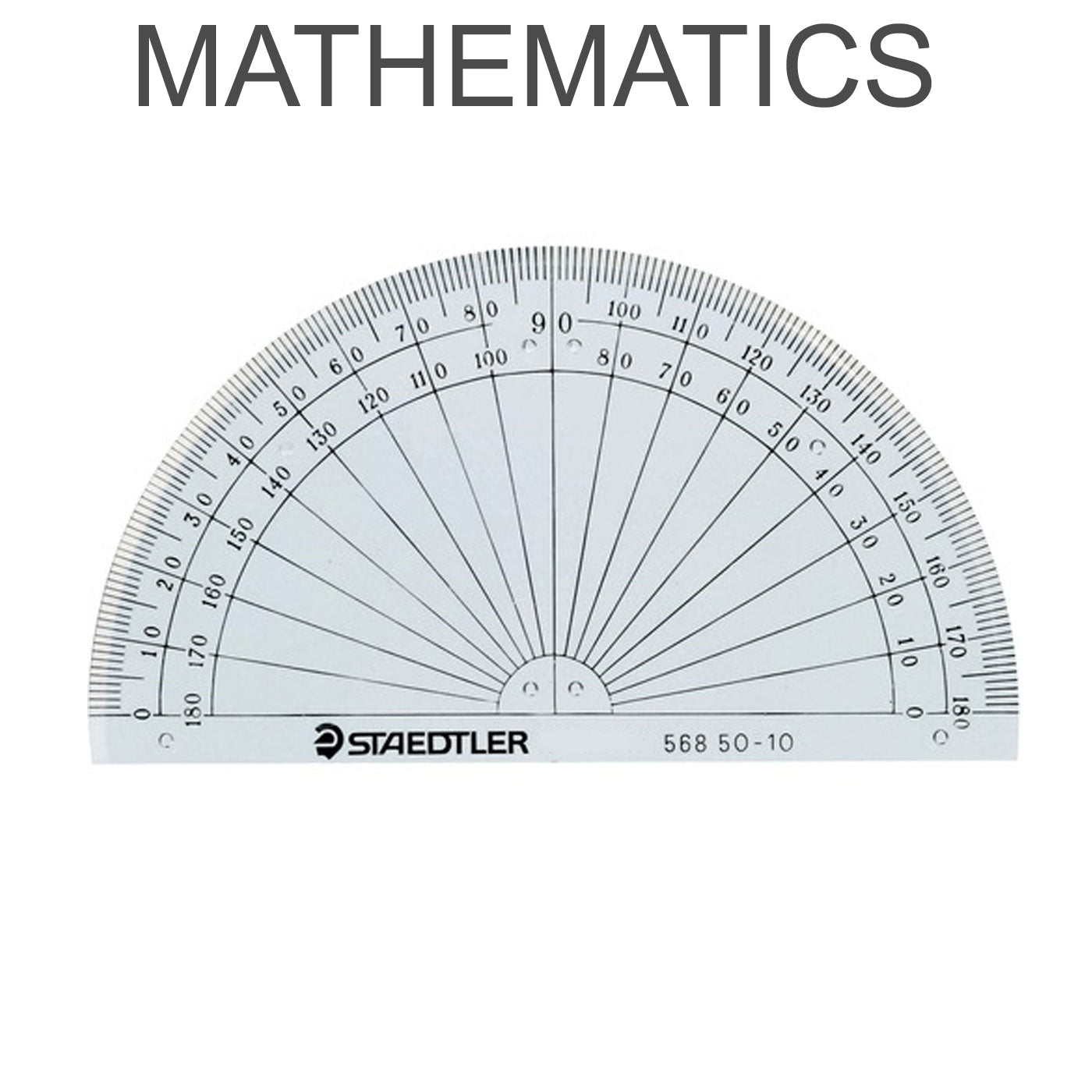 Staedtler Protractor 10cm 180 Degrees Clear