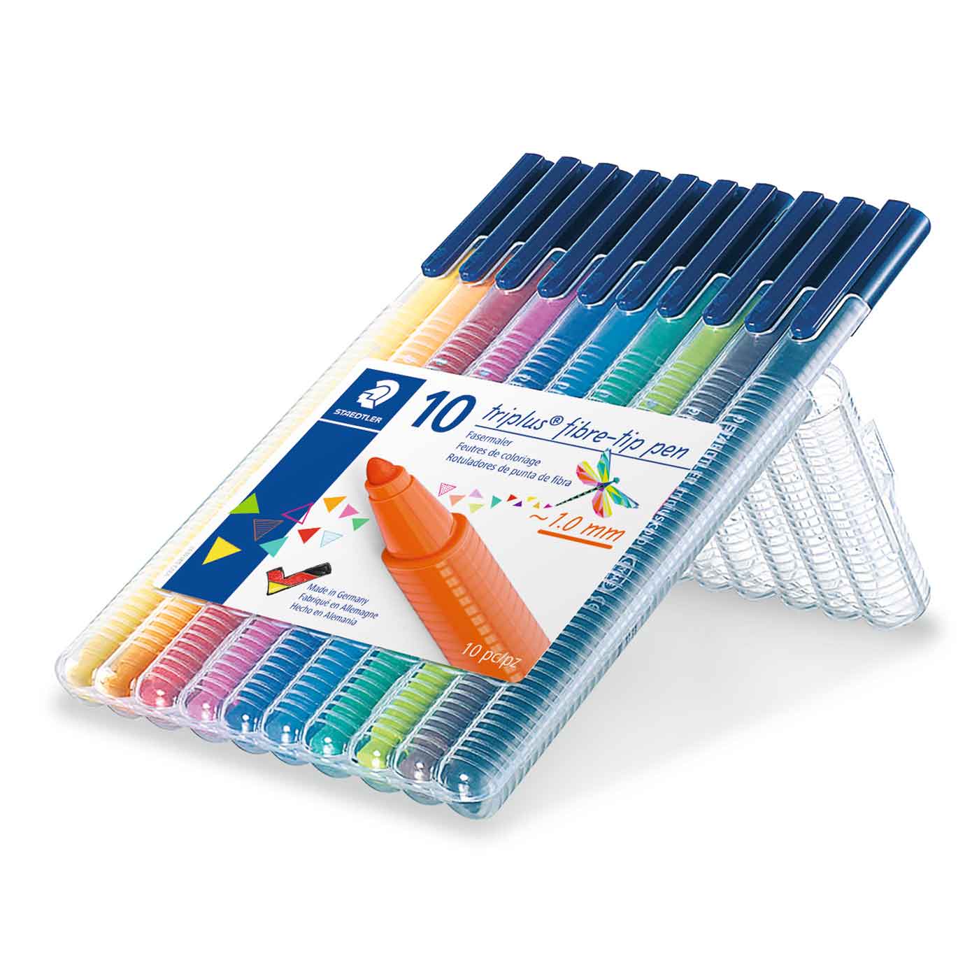 Staedtler Triplus Fibre-Tip Felt Pen Triangular Wallet of 10