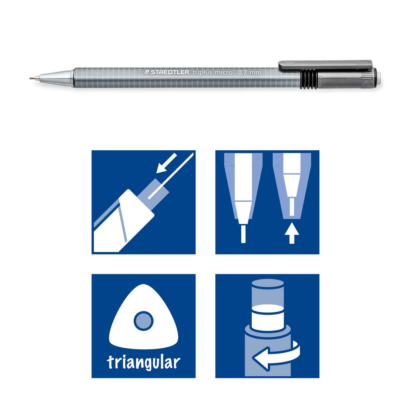 Staedtler Mechanical Pencil Triangular 0.7mm with 6 x HB Lead Tube