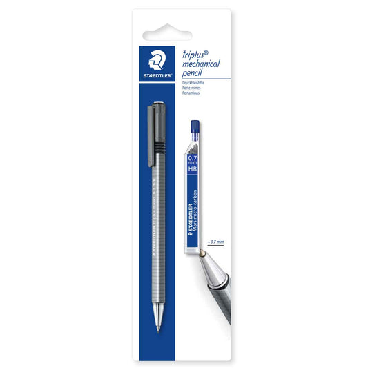 Staedtler Mechanical Pencil Triangular 0.7mm with 6 x HB Lead Tube