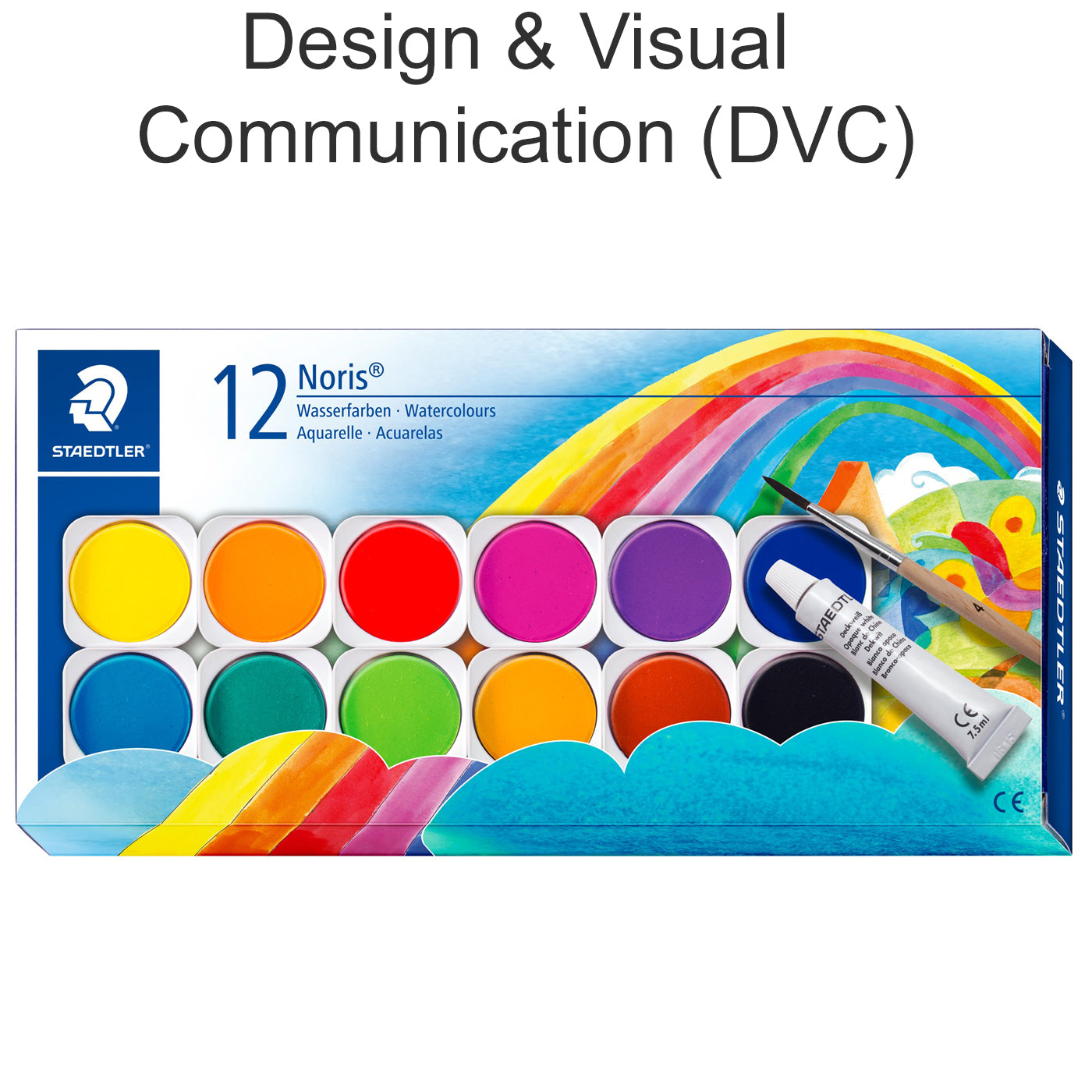 Staedtler Watercolours Paint with Brush & Mixing Palette 12 Shades