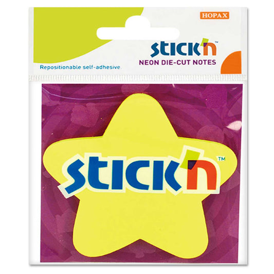 Stick 'n Sticky Notes Die Cut 70x70mm 50 Sheets Star