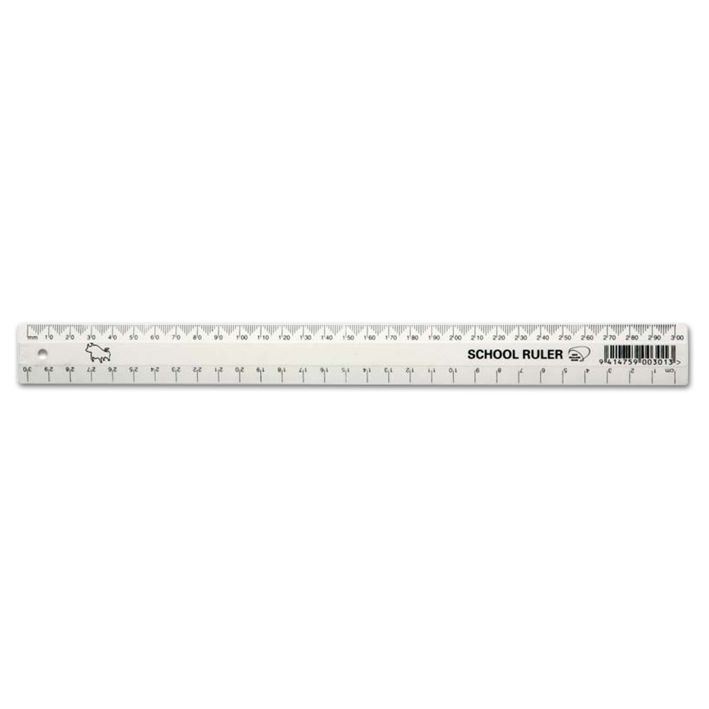 Taurus School Ruler Plastic 30cm White
