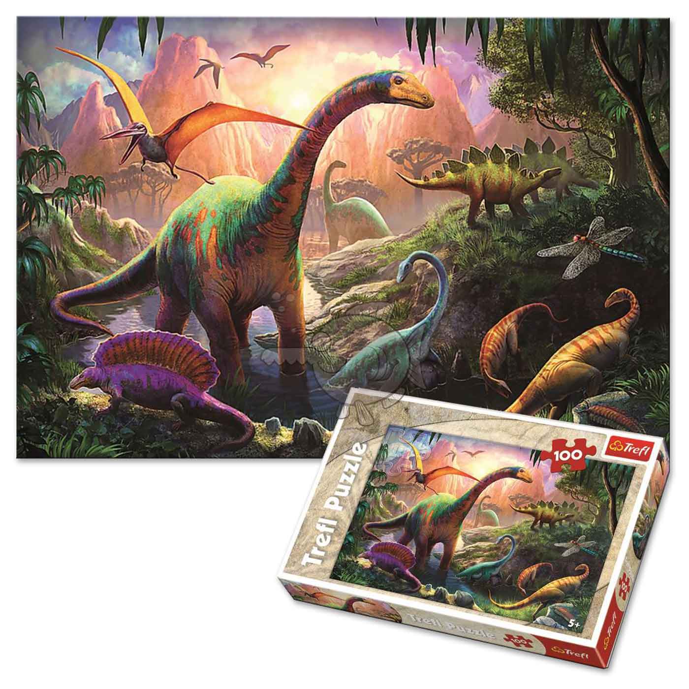 Trefl Puzzle Dinosaurs Land 100 Pieces 41 x 28cm