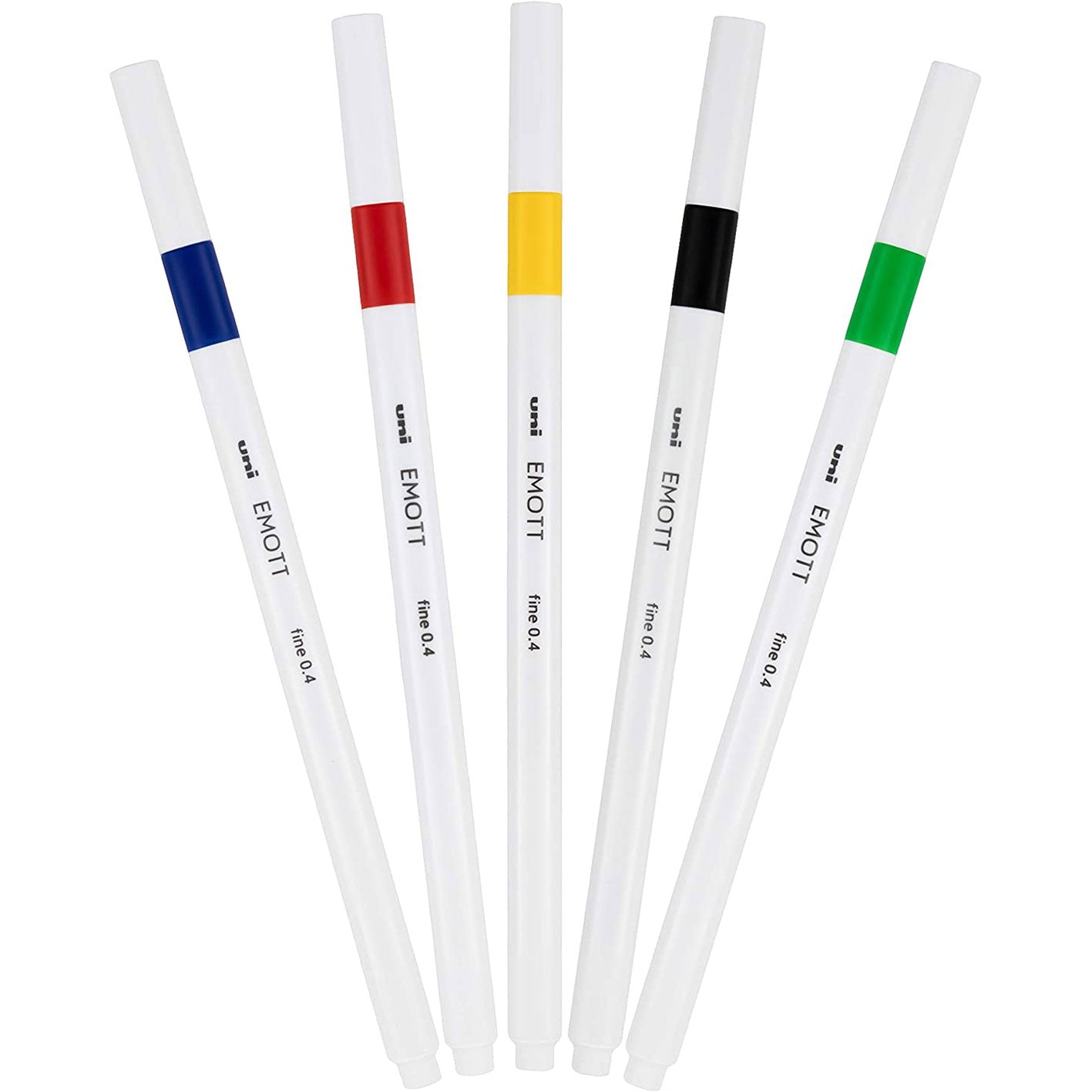 Uni Emott Fineliners Everfine 0.4mm No.1 Assorted 5 Pack