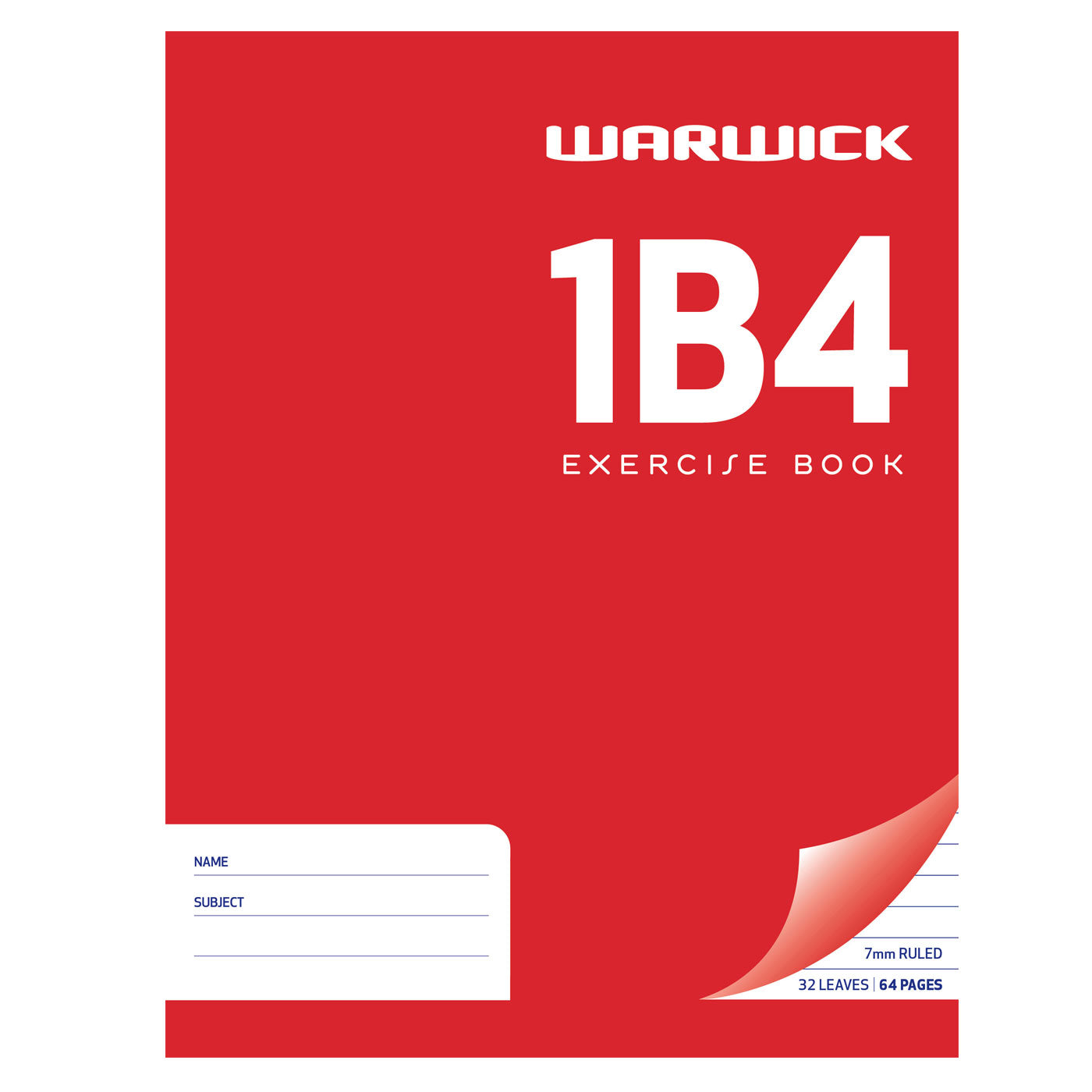 WARWICK EXERCISE BOOK 1B4 32 LEAF RULED 7 MM
