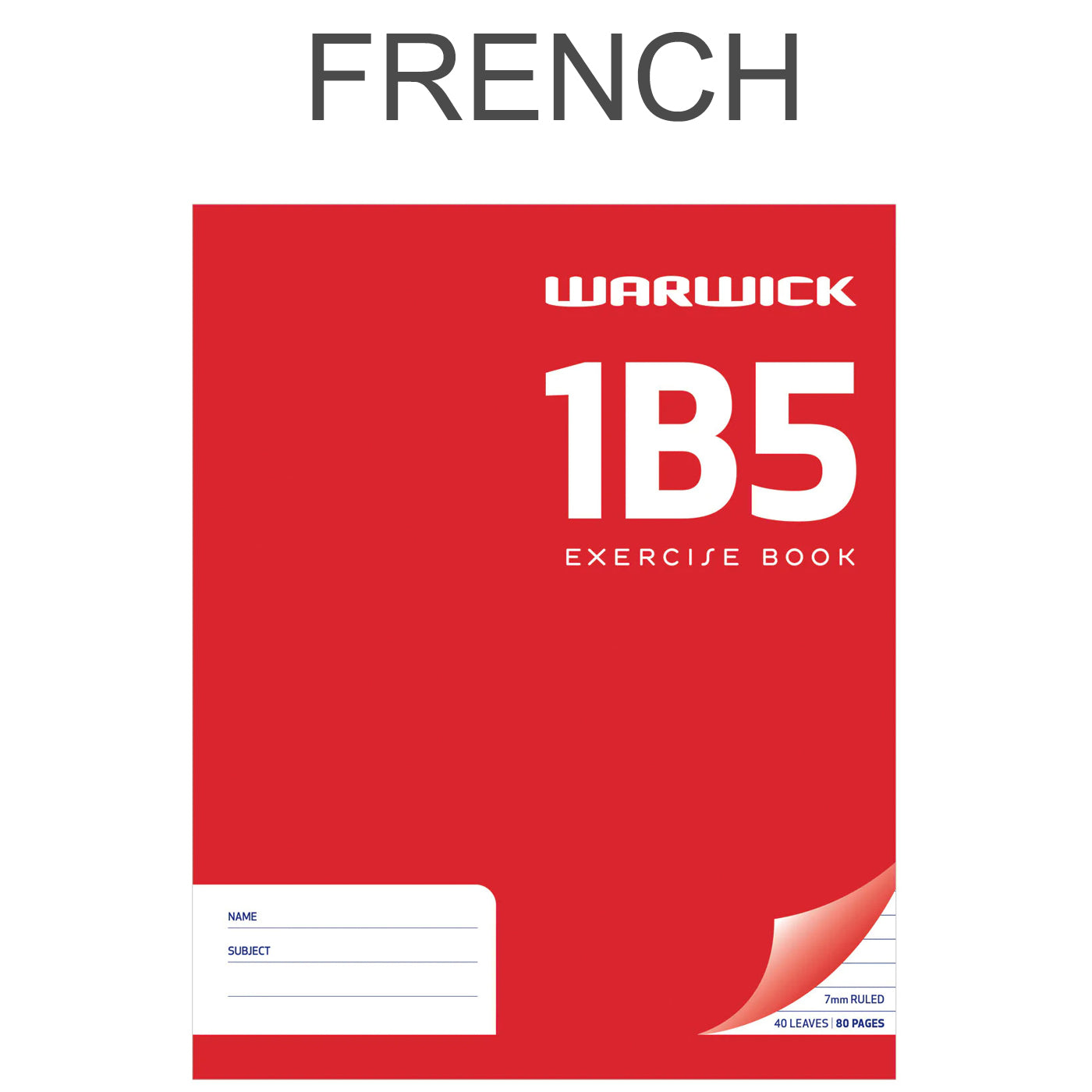 Warwick 1B5 Exercise Book Ruled 7mm 40 Leaf