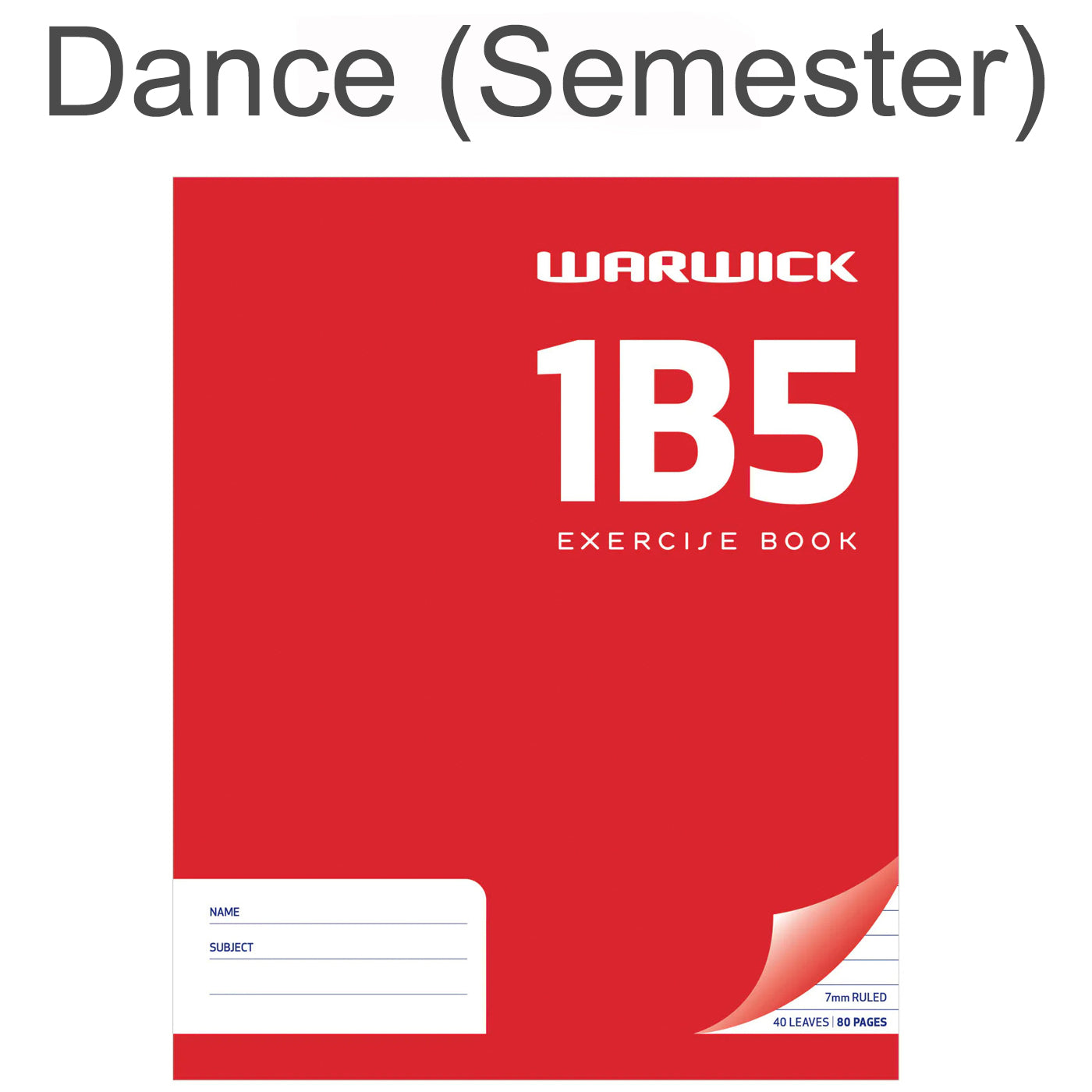 Warwick 1B5 Exercise Book Ruled 7mm 40 Leaf