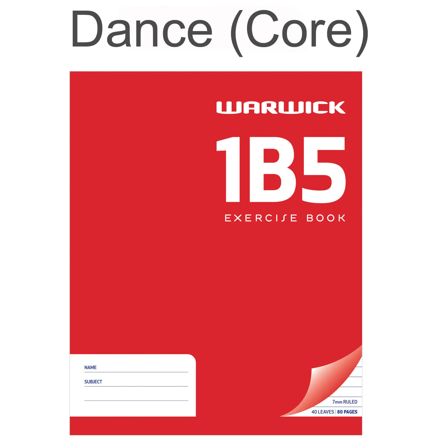 Warwick 1B5 Exercise Book Ruled 7mm 40 Leaf