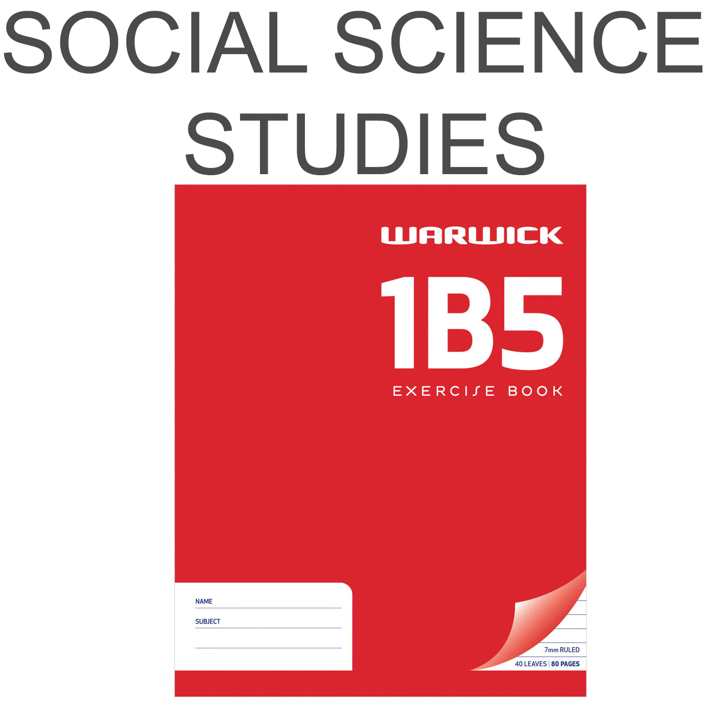 Warwick 1B5 Exercise Book Ruled 7mm 40 Leaf