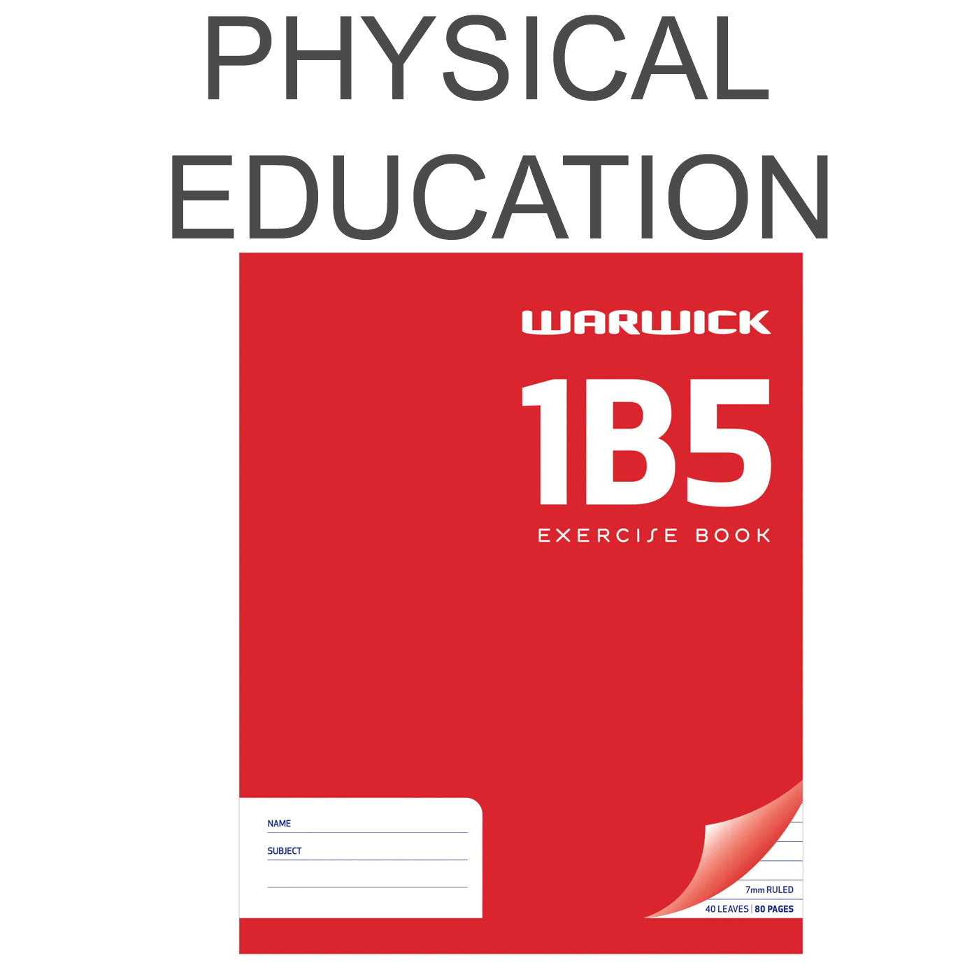 Warwick 1B5 Exercise Book Ruled 7mm 40 Leaf