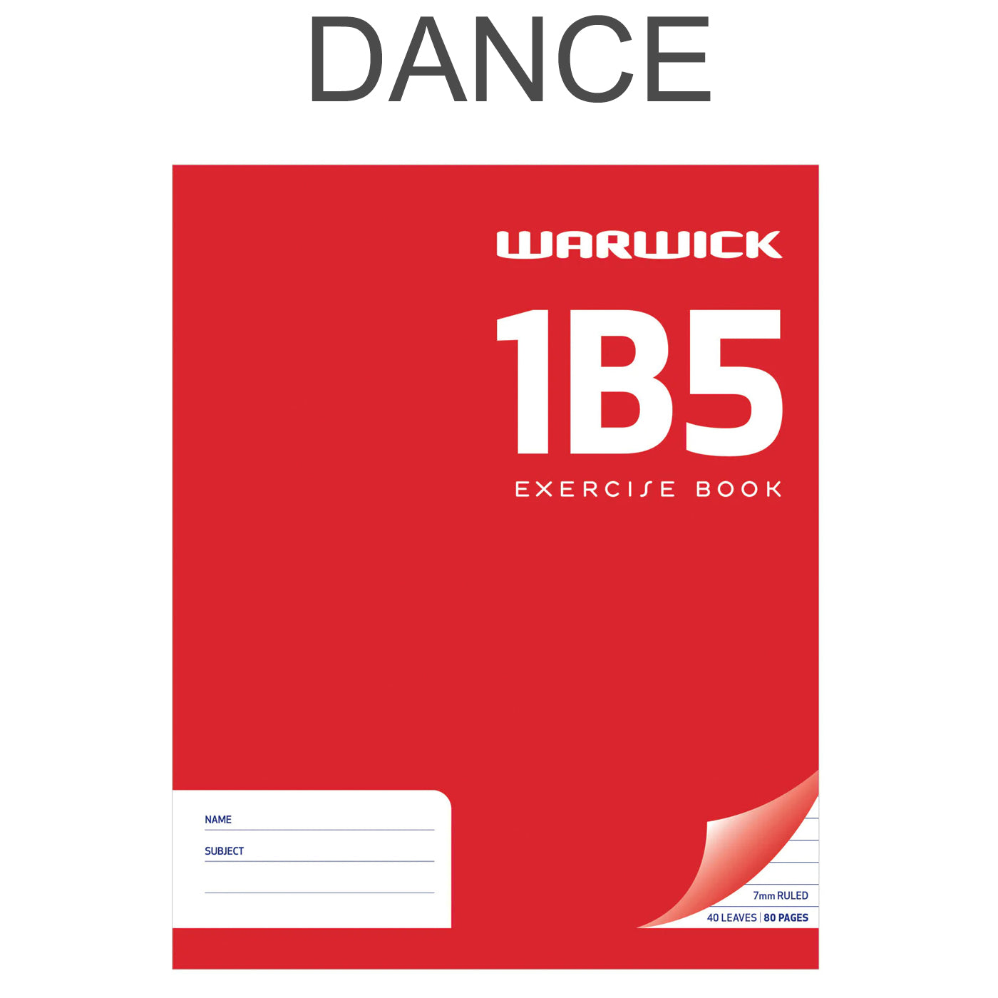 Warwick 1B5 Exercise Book Ruled 7mm 40 Leaf