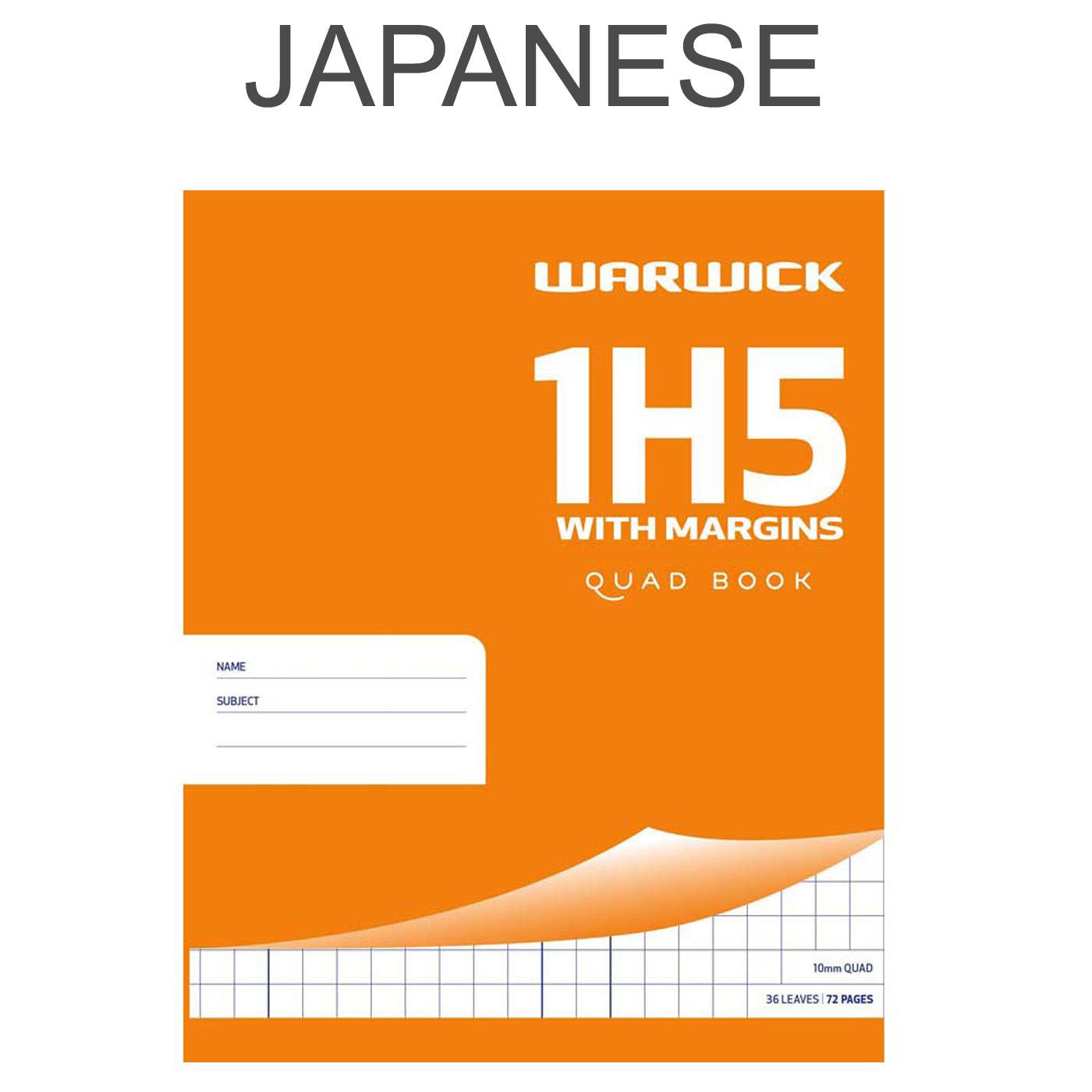 Warwick 1H5 Exercise Book 36 Leaf with Margin Quad 10mm