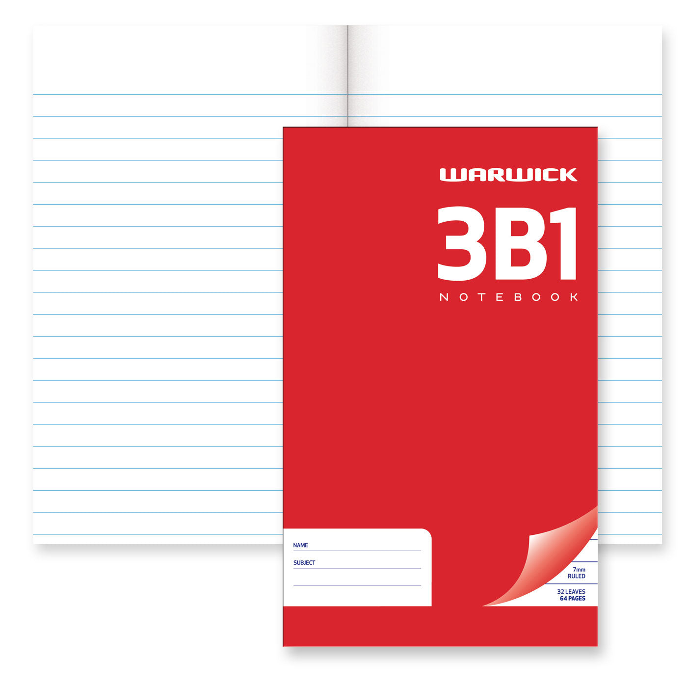 Warwick 3B1 Notebook 32 Leaf Ruled 7 mm