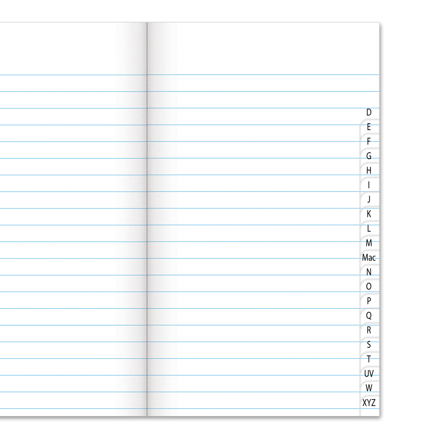 Warwick Indexed 5B1 Notebook 32 Leaf Ruled 7mm 165 x 100mm