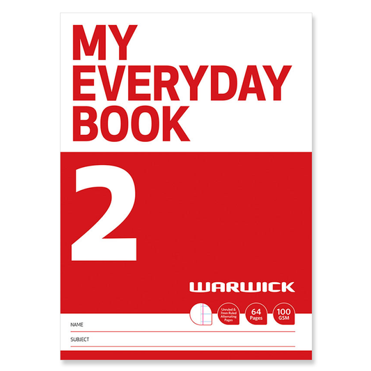 Warwick My Everyday Book 2 Unruled/7mm Ruled 100gsm 64 Pages