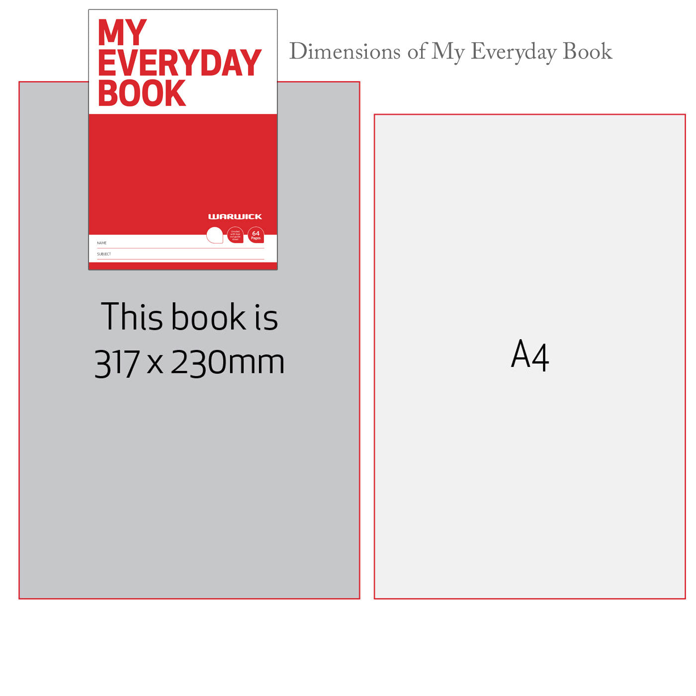 Warwick My Everyday Book Dimensions