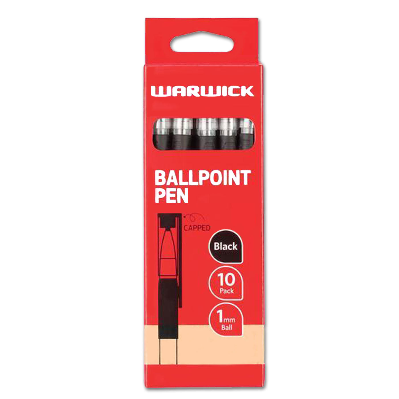 Warwick Ballpoint Pen Capped Medium 1.0mm Black
