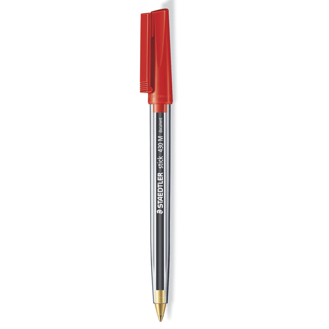 Staedtler Ballpoint Pen with Cap and Clip M Red - School Depot NZ