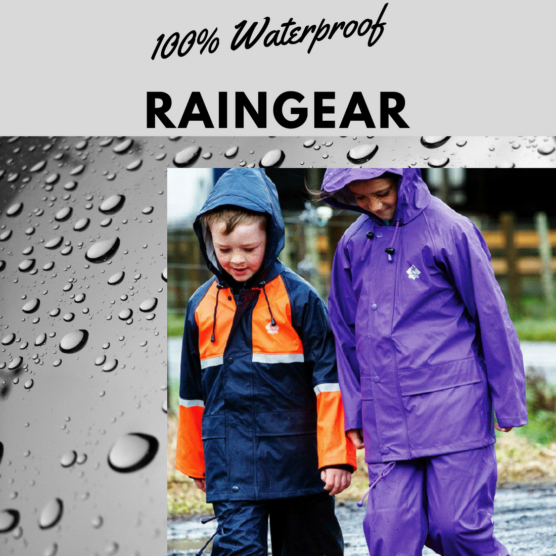 Kids 100% Waterproof Raincoats
