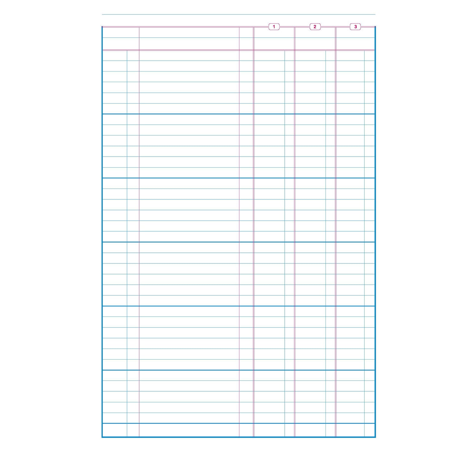 2WRITE 14R8 Accounting Loose Leaf Refill Treble Cash Columns A4