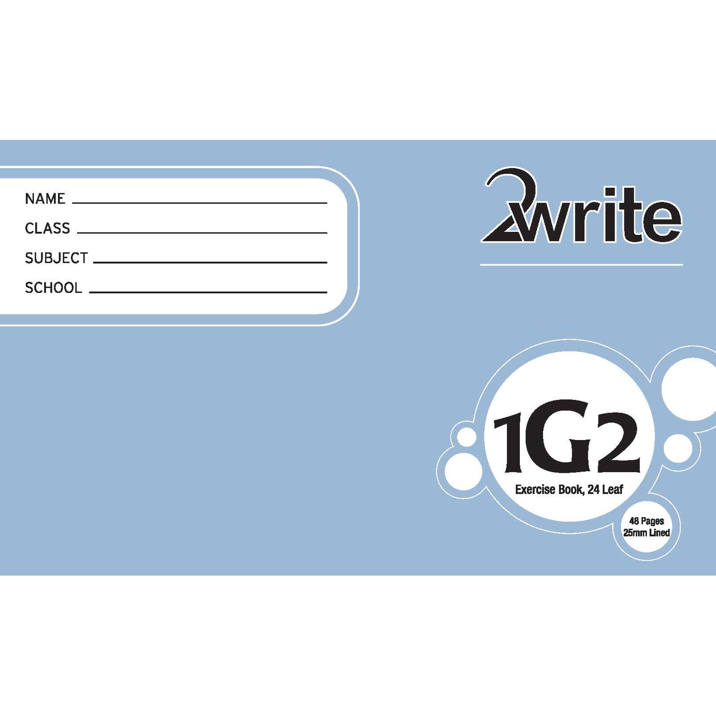 2write 1G2 Exercise Book 24 Leaf Ruled 25mm 125 x 202mm