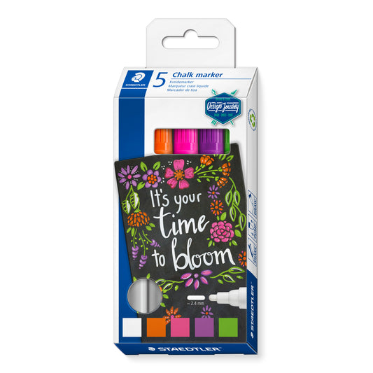 Staedtler Liquid Chalk Marker Pen Lumocolor® 344 Bullet Tip 2.4mm Pack of 5