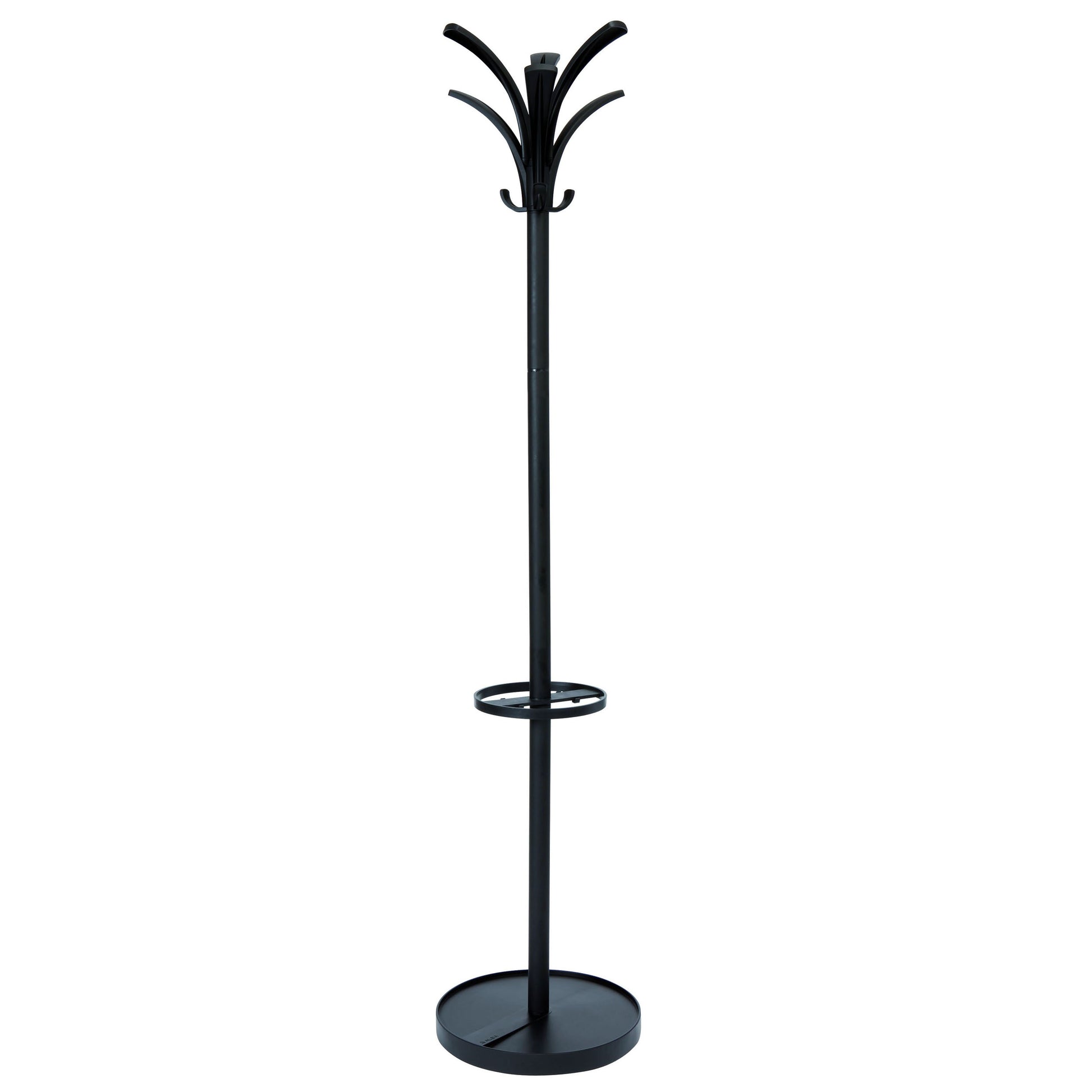 Alba Brio Coat Rack with Integrated Umbrella Stand Black 38cm (Base) X 170cm
