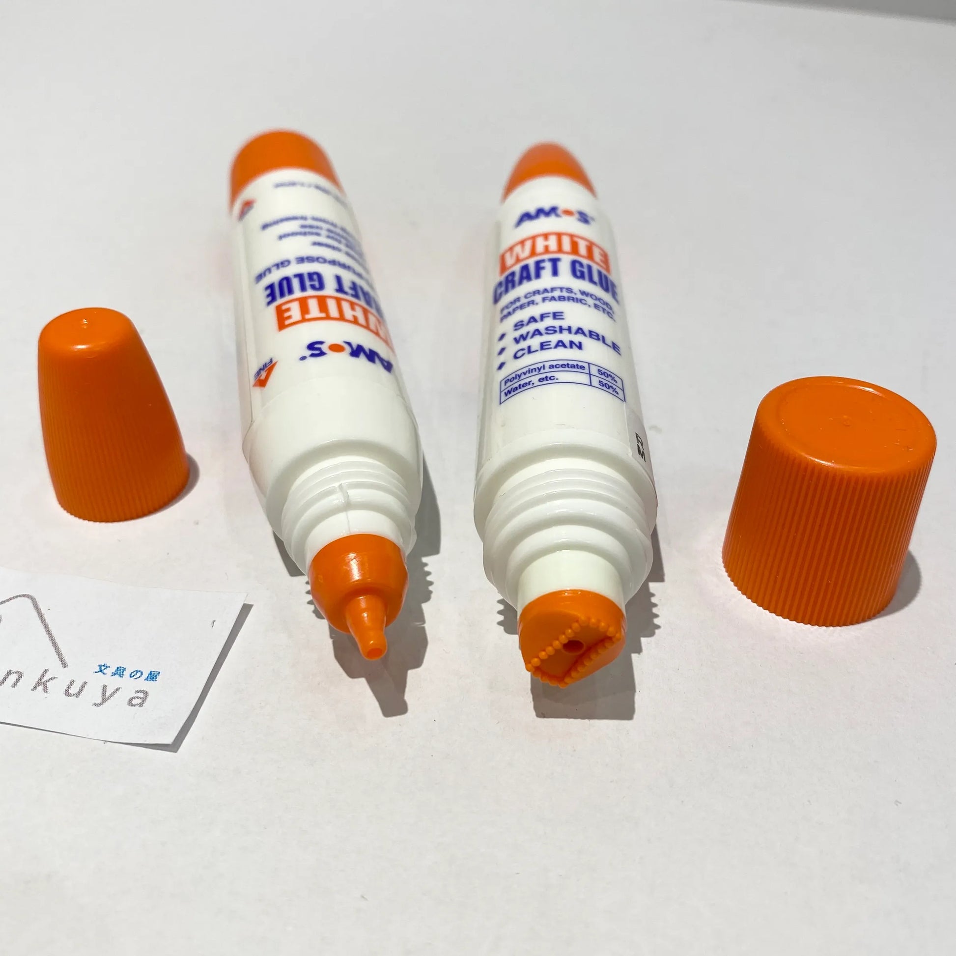 Amos Craft Glue Double-Ended 34ml – Strong, Washable, Non-Toxic White Glue for Crafts