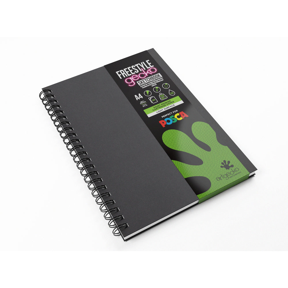 Artgecko Freestyle Sketchbook A4 60 Pages 30 Sheets 250gsm White Hybrid Paper