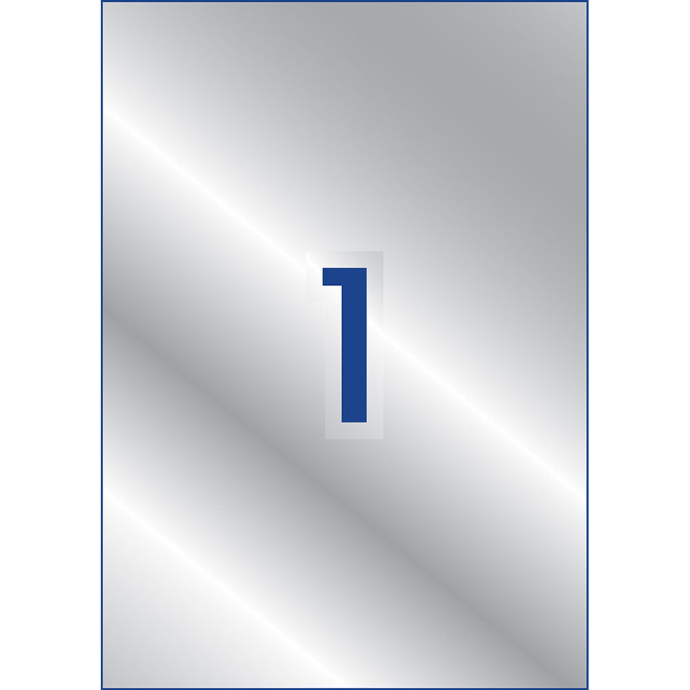 Avery Heavy Duty ID Label L6013 Silver Laser 208x295mm – 1 Label Per Sheet, 20 Sheets