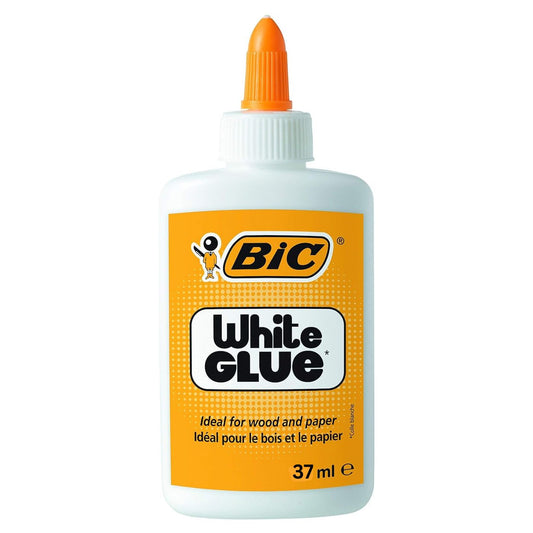 BIC White Glue 37ml – Non-Toxic, Washable, Clear Drying School Glue