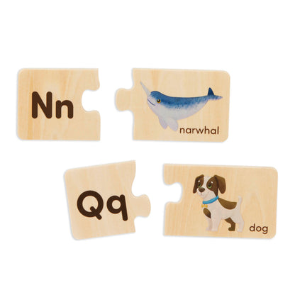 Battat Wooden Self-Correcting Alphabet Puzzle Box Set