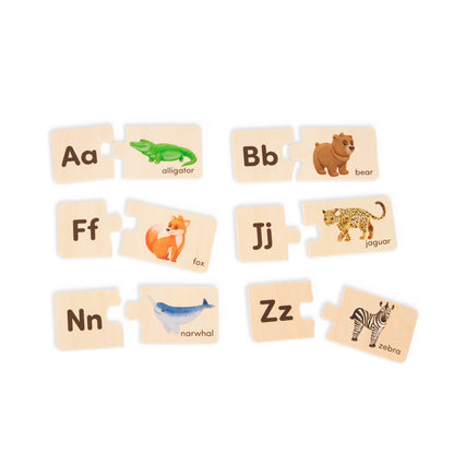 Battat Wooden Self-Correcting Alphabet Puzzle Box Set