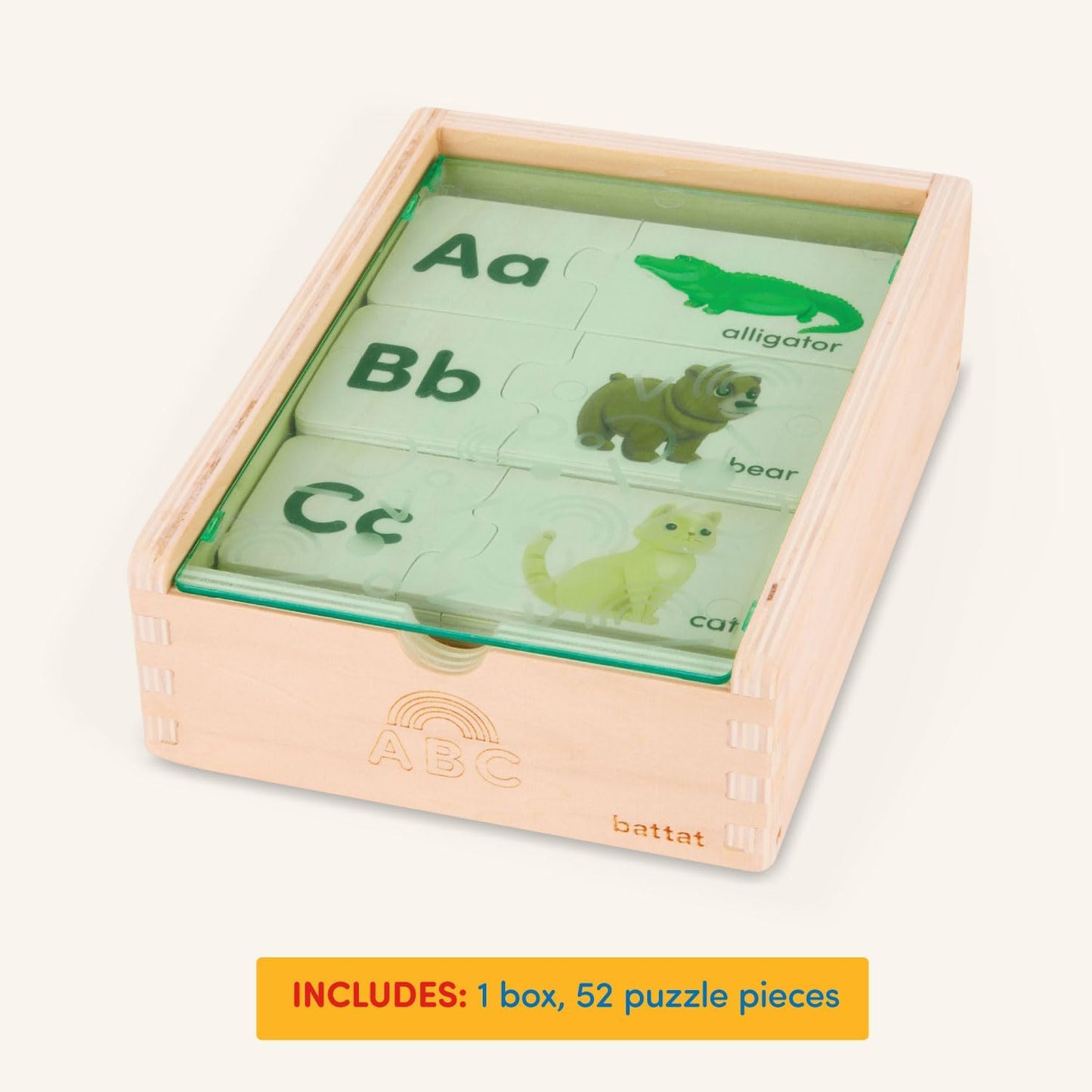 Battat Wooden Self-Correcting Alphabet Puzzle Box Set