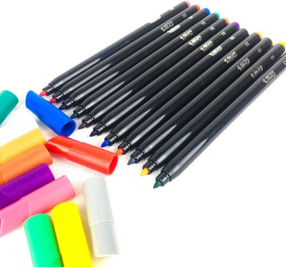 BiC Intensity Fibre Tip Felt Pens Pack of 12 Shades