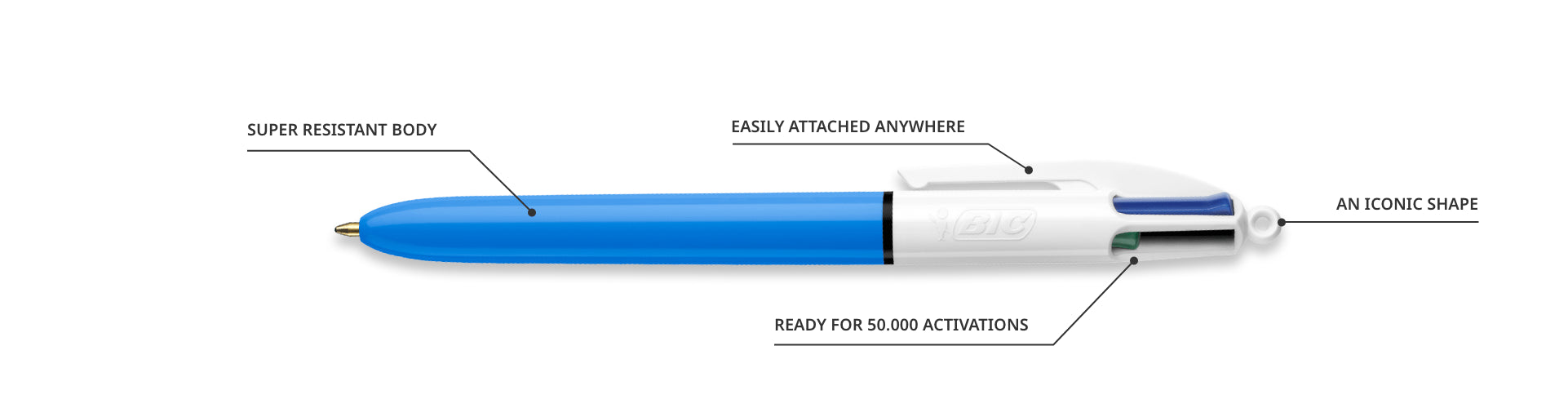Bic Ballpoint Pen 4 Colour Original Medium Tip
