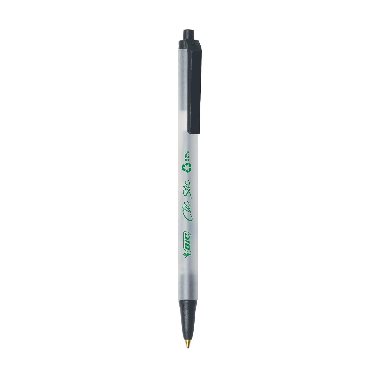 Bic Ecolution Clic Stic Ballpoint Pen Retractable Medium Tip 1.0mm Black