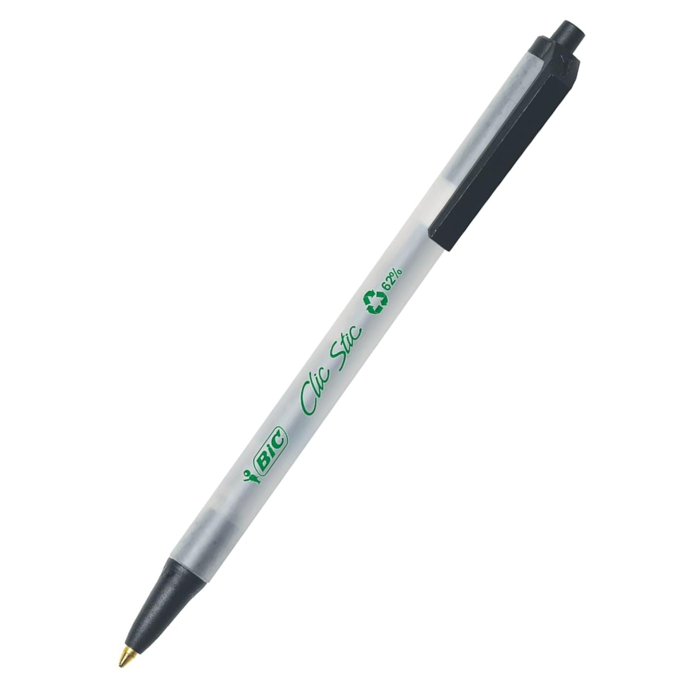Bic Ecolution Clic Stic Ballpoint Pen Retractable Medium Tip 1.0mm Black